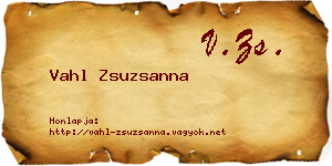 Vahl Zsuzsanna névjegykártya